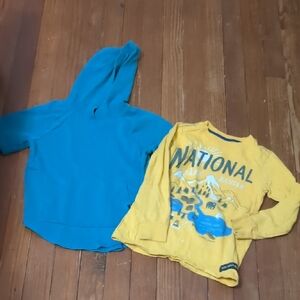 Kids Short Sleeve Hoodie And Yellow Long Sleeve National Park Shirt